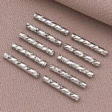 20个18K镀铜真金加厚银色铂金花朵连接管，DIY手链饰品制作配件