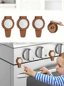 3pcs/Set - Baby Bear Shaped Oven Door Safety Lock, Microwave Door Lock Fixer, No Drill Steamer Lock, Baby Drawer & Cabinet Door Latch, Rotary Oven Lock, Kitchen Safety Lock - Multicolor - View 1