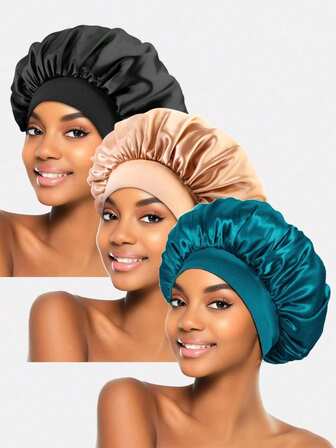 1 pieza Gorro de satén de seda diseñado específicamente para mujeres para proteger su cabello mientras duermen. Este gorro presenta una banda elástica suave que es adecuada para el cabello rizado y previene el encrespamiento, además de ayudar a retener la humedad. Los gorros, un elemento esencial para el cuidado del cabello, evitan la rotura y son imprescindibles para un buen sueño.
