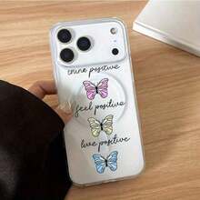 Butterfly Pattern Large Hole Transpart Acrylic Magnetic Ring Mobile Phone Case For  17 Air 16 15 14 13 12 Pro Max/17 16 15 14 Plus X/Xs Max Suit For S22 S23 S24 S25 Ultra/Plus/FE/+ Hard Case Supports Wireless Charging.Holiday Phone Accessories. 17 Case. Novelty Cases.'s Best-Selling Phone Cases. Limited-Time Discount. 17 Pro Max Case. Phone Accsesories. - 無色 - 查看 4