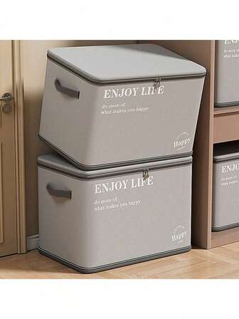 1. Caja de almacenamiento gris impermeable y a prueba de olores con capacidad de 50L/80L/150L, adecuada para guardar ropa, juguetes, aperitivos y otros artículos del hogar. Una caja de almacenamiento estacional esencial.