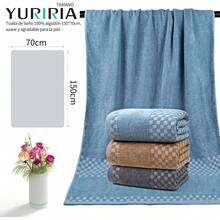 Toalla de Algodón de Alta Calidad  - Toalla para Baño Grande para Cuerpo, Secado Rápido, Multiusos - Gris - Ver 10