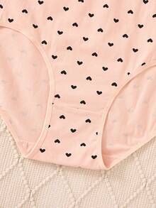 Paquete de 6 piezas de ropa interior elegante y cómoda de algodón con estampado de corazón para tallas grandes - Multicolor - Ver 8