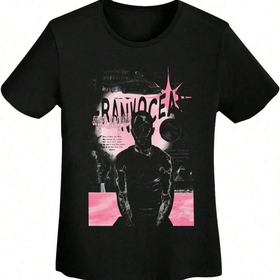Frank Music Ocean Women's T-Shirt Short Sleeve Fresh Tee Shirt - 黑色 - 查看 1