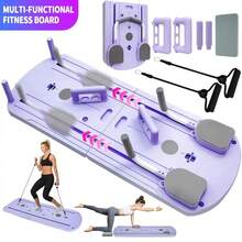 10 In 1 Pilates Board - Pilates Reformer Set,Yoga Board, High Quality PVC For Abdominal And Core Strength Training, Folding And Portable Design, Home Fitness Equipment For Men And Women - Purple - View 6