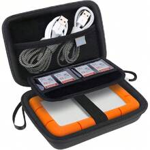 Estuche de transporte para disco duro para LaCie Rugged/Rugged Mini/Rugged Thunderbolt USB-C External Hard Drive Portable HDD LAC9000298 1TB 2TB 4TB 5TB EVA Bolsa protectora de transporte, Negro,36735432 - Neón/Fluorescente - Ver 1