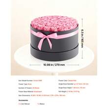 Forever Flowers, 50 Preserved Roses In A Box, Eternal Flowers Immortal Bouquet Birthday Present For Delivery Prime Women Her Wife Mothers, Anniversary, Valentine's Day,Christmas, Sweet Pink - Sweet Pink 50 Roses Round Shape Box - View 7