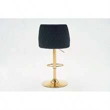 Modern Bar Stool, Velvet Bar Stool With Adjustable Height, Swivel, Tufted Stool With Backrest And Footrest, Suitable For Home Bars, Kitchens And Bar Countertops (Black, Set Of 2) - Black - View 10