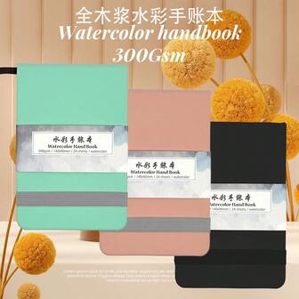 Professionell 300gsm 100% bomull akvarell skissbok - Bärbar resejournal med inbunden pärm för konstnärer och nybörjare, perfekt julklapp