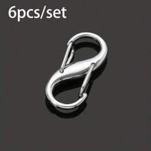 4pcs S-Shaped Spring Buckle, 8-Shaped Adjustable Buckle, Metal Alloy Carabiner Clips, Multi-Function Keychain Accessories - Multicolor - View 22