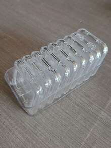 24pcs/Set Transparent Acrylic Nail Art Display Storage Box, Stackable Organizer Case With Safety Lock Lid For Press-On Nails, Nail Accessories, Gift For Women,Room Decor - Clear - View 12