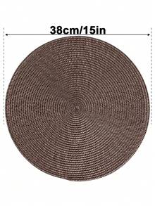 4/6 件装手工编织棕色 PP 圆形餐垫，耐热杯垫，装饰垫，畅销产品，多种颜色可选，桌垫，防皱餐垫，适合生日、圣诞节、乔迁、庆祝活动、节日派对、家庭聚会等各种场合。 - 棕色 - 查看 4