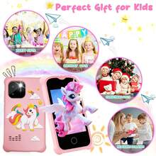 儿童智能玩具手机，独角兽设计，支持32G内存卡，多种款式可选，是送给3-12岁男孩女孩的理想圣诞节和生日礼物。 - 彩色 - 查看 6