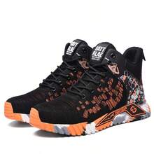 Essential For Outdoor Work- Four Seasons Style Camouflage Orange Steel Toe Safety Boots For Men Women,Lightweight Work Sneakers  Yellow Up Steel Toe High Top Boots,Anti-Smash Anti-Puncture New Safety Boots Men Fashion Men Sport Safety Boots Orange,Indestructible Construction Working Boots,Safety Protective Outdoor Security Boots Orange , Comfortable Breathable Steel Toe Work Shoes For Men,Fashionable Safety Shoes Suitable For Construction Sites Under Harsh Working Conditions, Carpenters Iogging, Car Repairs And Outdoor Workers,Fashionable Blue All-Season Shoes For Warehouse, Outdoor, Restaurant, Delivery & Training Use - 橘色 - 查看 2