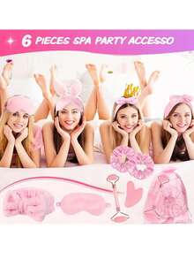 Bộ quà tặng tiệc ngủ SPA 18 món - Bao gồm 1 mặt nạ ngủ, 1 băng đô, 1 máy mát-xa mặt, 1 gậy mát-xa, 1 dây buộc tóc và 1 túi lưới. Lý tưởng cho tiệc độc thân, tiệc mừng em bé, sinh nhật, ngày Valentine, đám cưới, tiệc trà chiều, kỷ niệm và các dịp lễ khác. - Nhiều màu - Xem 2