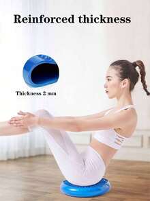 1个平衡垫瑜伽按摩垫半圆形初学者瑜伽球按摩球踝关节训练器（气泵颜色随机） - 彩色 - 查看 6