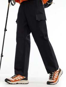 CAMEL CROWN Calça de Trilha Masculina, Calça Casual Esportiva À Prova de Vento, Impermeável e Antiestática com Forro de Fleece para Outono/Inverno - Phantom Black - Visão 1