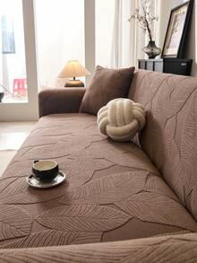 1pc All-Season Stretch Sofa Cover, Fabric Anti-Slip Full Coverage Sofa Seat Cushion, Washable Sofa Throw Blanket, Dust-Proof , Pet-Friendly, Suitable For Bedroom, Office, Living Room - Coffee Brown - View 6