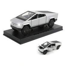 TendenciaCibertruck Tesla De Metal Con Luz Y Sonido Coche JugueteCalidad premium - Plateado - Ver 10