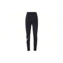 Nike Sportswear Logo Print High Waist Yoga Fitness Pants, Black