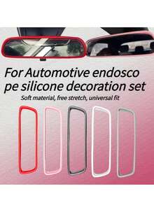 Funda protectora de silicona multicolor para el espejo interior del coche, ajuste flexible y elástico, decoración femenina para el coche, anti-golpes, accesorios de modificación universal, ¡conviértelo en una línea hermosa en tu coche! - A - Ver 5