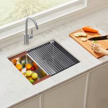 Fregadero de cocina de 23" de un solo tazón con encimera y lavabo empotrado de acero inoxidable - 23" - Ver 9