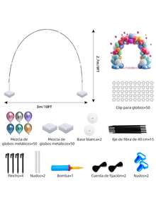 Complete Balloon Arch Structure Base 2.7 X 3 Meters Vasoyo Event Partitions Structure With Shower Balloons And Balloon Inflation Pump - Clear - View 8