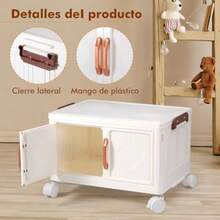 XGT4 Nive Cajas de Almacenamiento Carrito organizador Pble de Plástico con Tapas Y Ruedas Contenedores de Organizador Para la Sala el Baño y la Cocina - Blanco - Ver 5