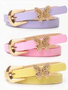 8pcs/4pcs/2pcs Random Delivery Simple Waist Belt For Women, Fashion Korean Style Cute Butterfly Decor Versatile Dress Belt, Suitable As Valentine's Day Or Ramadan Gift For Friends - Multicolor - View 7