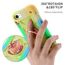 Compatible With For IPhone Se3/For IPhone Se2,For IPhone 6/6S Case,For IPhone7/For IPhone8 Case 4.7 Inch With Ring Stand, Heavy-Duty Military Grade Shockproof Cover (Rainbow Green),Green - Green - View 7