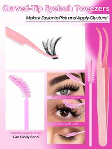 RITALASH 566pcs False Eyelashes Set, Includes Glue And Makeup Remover, D Curl Thick 150D+200D Extra Volume+Spiky Lashes, 12-22mm Thickness, DIY Individual Lashes Set, Easy DIY At Home - Black - View 6