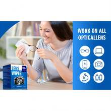 100-Pack Lens Cleaning Wipes - Individually Wrapped Pre-Moistened Eyeglass Lens Cleaning Wipes - Individually Packaged, Suitable For Eyeglasses, Fashion Glasses, Mobile Phone Screens, Electronic Devices, And Camera Lenses - Convenient To Carry, Eyeglass Cleaner, Screen Cleaner, Compact Design, Durable Packaging, Screen Protector, Cleaning, High-Quality Wipes, Screen Protector, Leaves No Scratches Or Smudges, Suitable For Cleaning Eyeglasses And Camera Lenses - Powerful Dust Removal Wipes. - 1 hộp với 100 - Xem 7