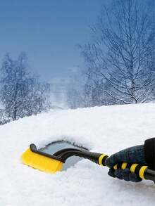 1 pieza Pala quitanieve para coche, Cepillo quitanieve desmontable, Rascador de hielo, Herramienta multifuncional de limpieza de coche en invierno - A - Ver 2