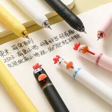 2pcs/Set - Cute Animal Ballpoint Pen Set (Random Style), Chicken/Penguin/Deer/Parrot Shaped, 0.5mm Signature Pen, Writing Supplies, Exam Stationery, Learning Supplies, Office Supplies, Gift Ballpoint Pen - Multicolor - View 11