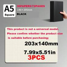 A5/B5 Kraft Paper/Black Notebook, Minimalist Stitched Workbook, Lined Grid, Student Notepad, Blank Notebook, Travel Journal, Unlined Sketchbook, Memo Diary, Planner, Office & School Supplies, Back To School Essentials