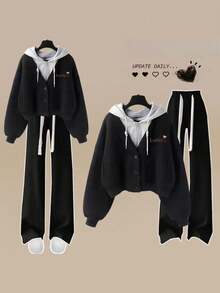Women Two-Piece Outfits - Black - View 2