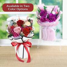 Vaanshie Bouquet de Flores Eternamente Frescas Bouquet de Rosas Rosas-Rojas Preservadas de Larga Duracion para el Dia de San Valentin Navidad Aniversario Regalos de Cumpleaños para Ella - Rojo - Ver 8