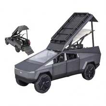 TendenciaTesla Cybertruck Edición Camping Miniatura Metal 1:32Calidad premium - Gris - Ver 1