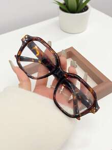 1pc Unisex Minimalist Multi-Sided Frame Clear Lens Glasses, Suitable For Everyday Use - Multicolor - View 6