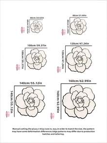 1件裝黑白不對稱花朵造型地毯，可折疊、易清潔、可水洗，天然舒適，適用於床邊、臥室、書房、客廳，居家裝飾，四季皆宜 - 彩色 - 查看 8