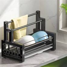 1pc Kitchen Multifunctional Dishcloth Sponge Holder, Home Sink Drain Rack, Thick Kitchen Stove Dishcloth Rack, Countertop Storage Rack, Dishcloth, Steel Ball, Towel, Sponge Organizer - Multicolor - View 13