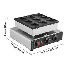 9 piezas 76 mm máquina para hacer panqueques holandesa comercial Dorayaki Baker 850 W antiadherente - 76 milímetros - Ver 10