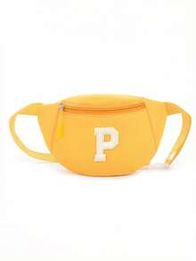 1pc DIY Girls Letter Print Crossbody Bag, Cute Shoulder Bag, Messenger Bag, Fanny Pack, Suitable For Daily Use, Outdoor, Travel, Hiking, Portable, Ideal Gift For Girls