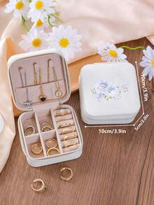 1 cutie portabilă de bijuterii de călătorie, mini cutie de depozitare a bijuteriilor, organizator de inele de bijuterii din piele PU, cutie cadou de depozitare pentru femei/fete, potrivită pentru Crăciun, petrecere de Anul Nou, Ziua Îndrăgostiților, decor de nuntă, decor de cameră de machiaj - Multicolor - Vizualizare 18