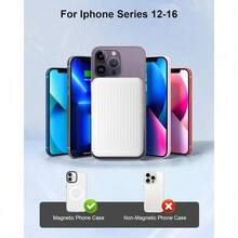 2025 Version Magsafe Portable Charger For IPhone – 5000mAh 20W Magnetic Power Bank, Fast Wireless Charging Battery Pack With 20W USB-C, Qi2 Certified, Compatible With IPhone 16/15/14/13/12 Series, Ultra-Slim & Airport-Approved - 黑色 - 查看 4