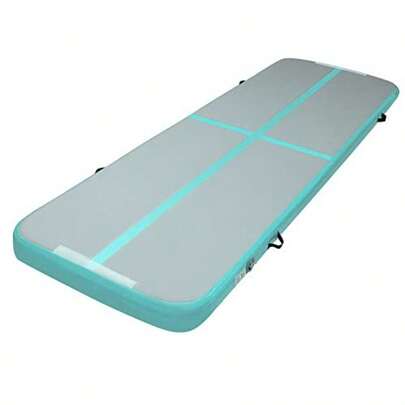 Everfit 3x1m Air Track Gymnastics Tumbling Mat Exercise Cheerleading Inflatable Tumble For Home Use/Gym/Training Mint Green Yoga Airtrack Gym Equipment 10cm Thickness