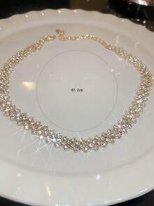 Andkiss 1 chiếc vòng cổ đính đá lấp lánh cao cấp, thích hợp cho những dịp quan trọng. - Vàng - Xem 5