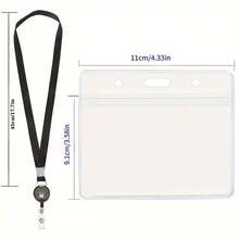 1pc 2026 New Retractable Lanyard ID Card Holder With PVC Card Sleeve Swivel Clip - 360° Rotating Clasp, Essential For Teachers, Office Workers And Students Back To School Season - A - View 8