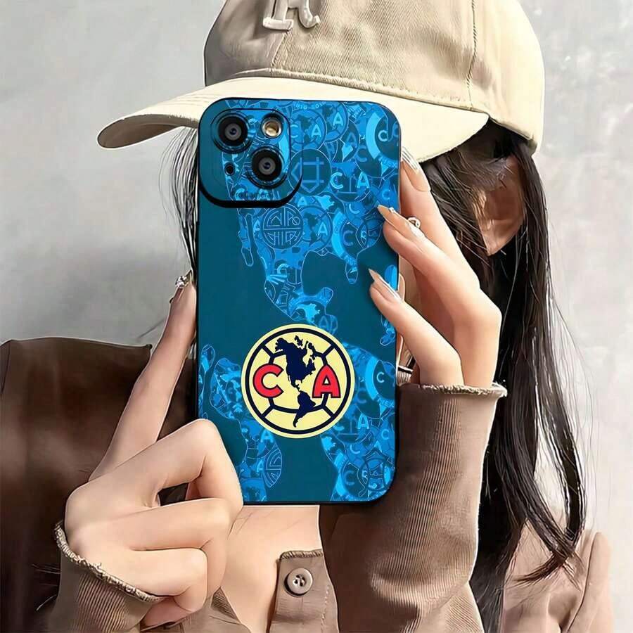 Funda para teléfono con el símbolo del America Football Club, compatible con fundas ,  17,  16 Pro Max,  15 Pro Max,  13 y  12. Fabricada en TPU, ofrece protección contra golpes y caídas. Un regalo perfecto para fans, familiares, amigos y seres queridos en cualquier ocasión. - Color mixto LB9 - Ver 1