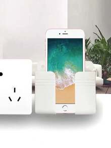 1 قطعة حامل هاتف مثبت على الحائط بدون ثقب، صندوق تخزين متعدد الوظائف لجهاز التحكم عن بعد، حامل شحن هاتف مثبت على الحائط، رف شحن وتخزين بجانب السرير، ديكور منزلي، مناسب لتخزين الهاتف في غرفة النوم، تخزين جهاز التحكم عن بعد، تخزين في الحمام - متعدد الألوان - مشاهدة 13